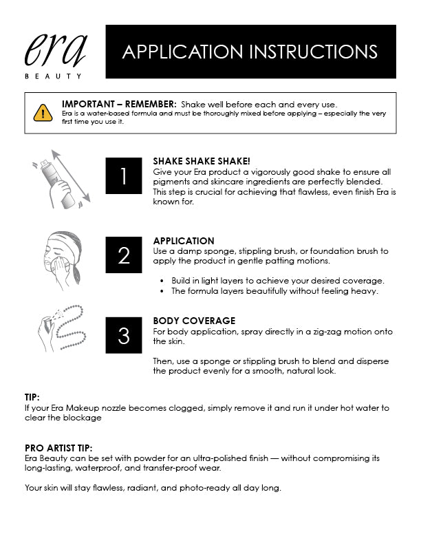 ERA Face Airbrush Spray On Aerosol Makeup Foundation